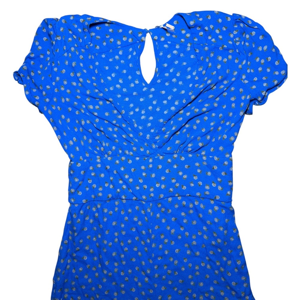 Free People Cobalt Blue Polka Dot Wide-Leg Jumpsuit - Picture 6 of 12